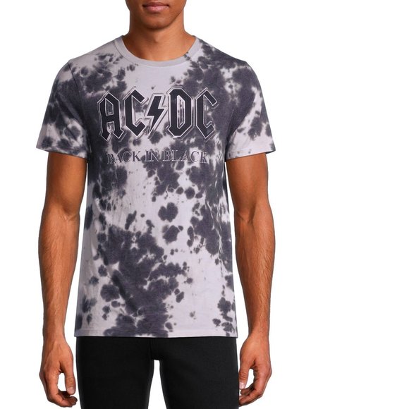 AC/DC Back in Black Tie Dye metal rock Official T-Shirt 2XL XXL NWT - Picture 1 of 4